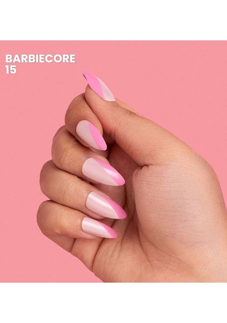 Typsy Beauty Set Of 24 Press Play Instant On Nails Kit Barbiecore 15 - Indya