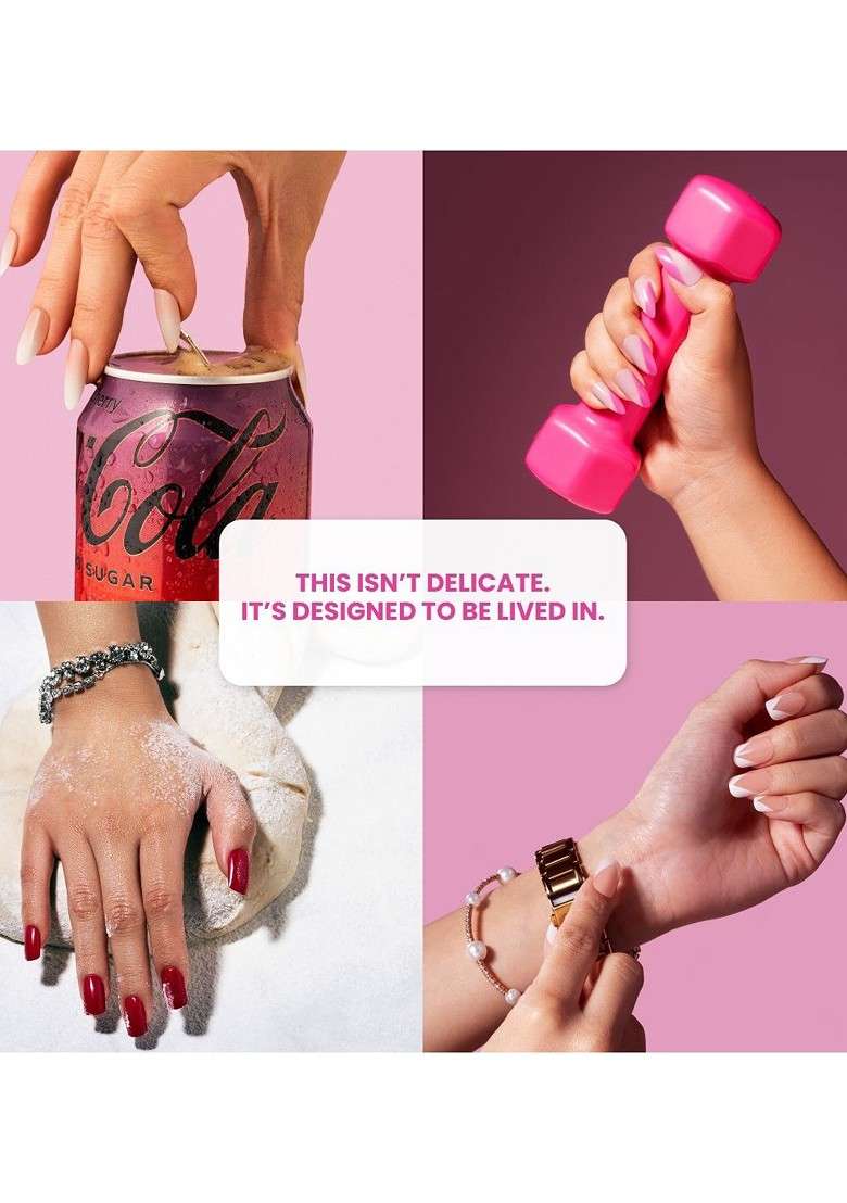 Typsy Beauty Set Of 24 Press Play Instant On Nails Kit Barbiecore 15 - Indya
