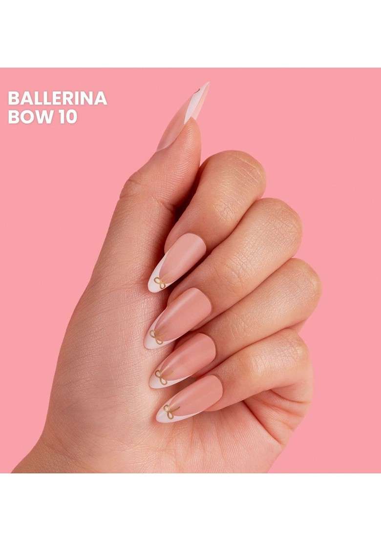 Typsy Beauty Set Of 24 Press Play Instant Luxury On Nails Kit Ballerina Bow 10 - Indya