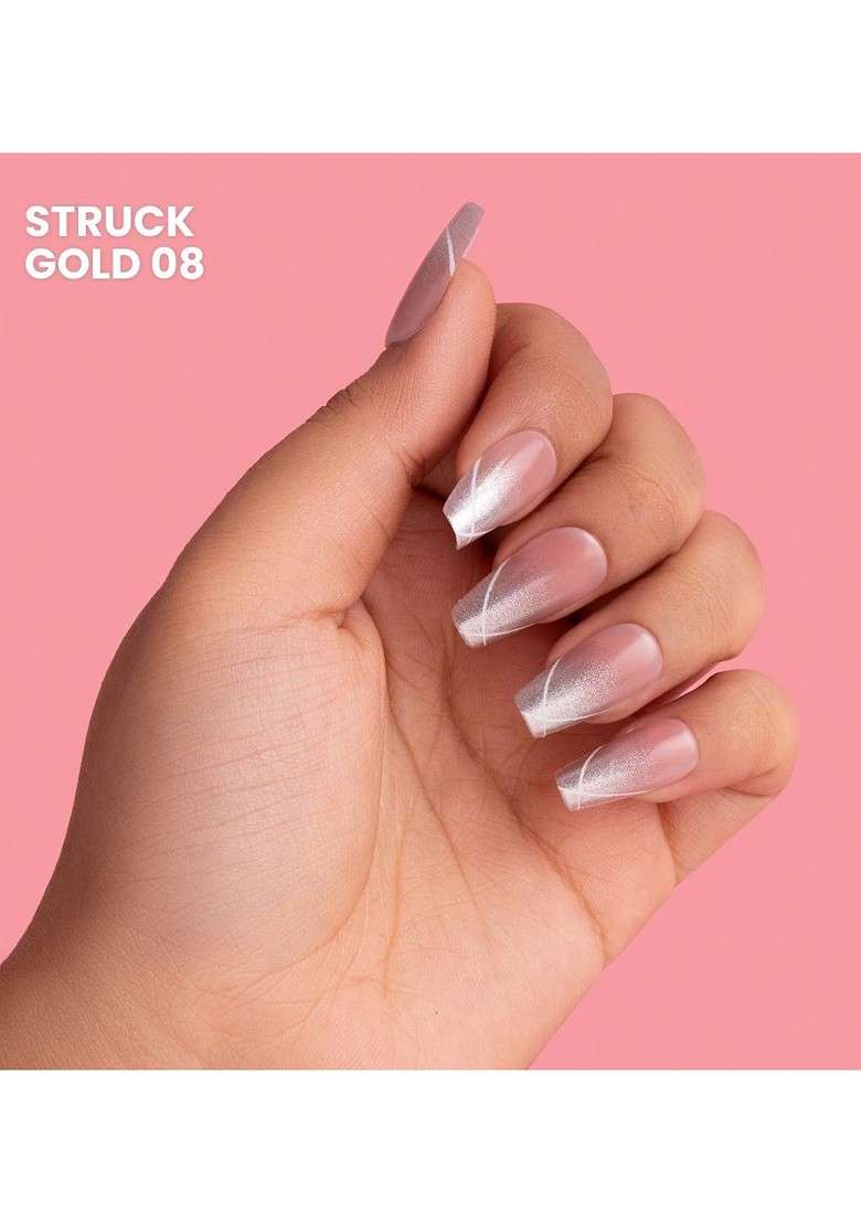Typsy Beauty Set Of 24 Press Play Instant Luxury On Nails Kit Struck Gold 08 - Indya