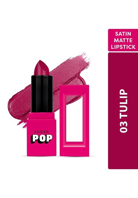 Sugar Pop Satin Matte Long Lasting Lipstick With Vitamin E Jojoba Oil 3 G Tulip 03