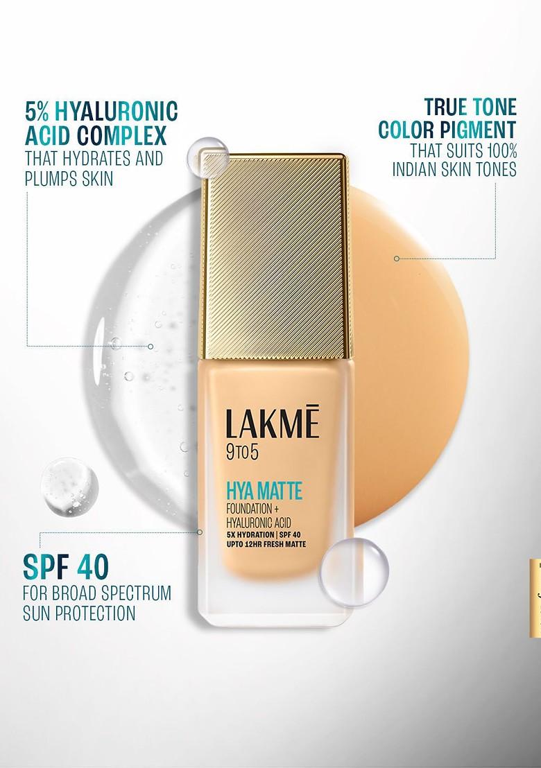 Lakme 9To5 Hya Matte Foundation With Hyaluronic Acid Spf40 25Ml Cool Mocha