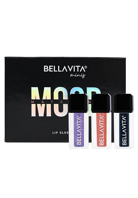 Bella Vita Organic Set Of 3 Matching Mood Mini Lip Gloss 2Ml Each