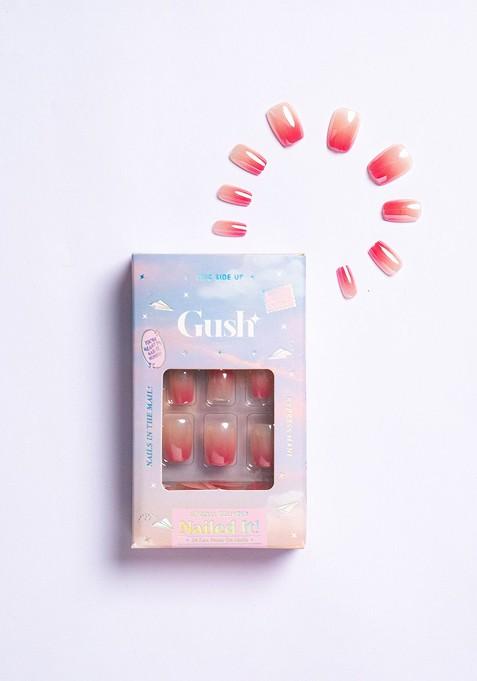 Gush Beauty Set Of 24 Reusable Press On Nails With Application Kit Citrus Pop Cat Eye