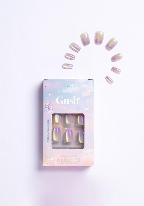 Gush Beauty 10 Pcs Reusable Luxury Press On Nails With Application Kit Pearl Crystals