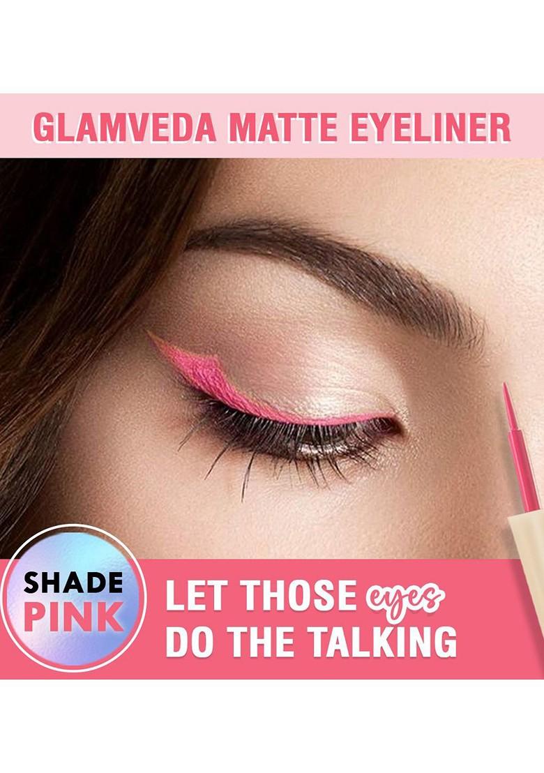 Glamveda Smudge Proof Waterproof Matte Liquid Eyeliner 4 5 Ml Pink
