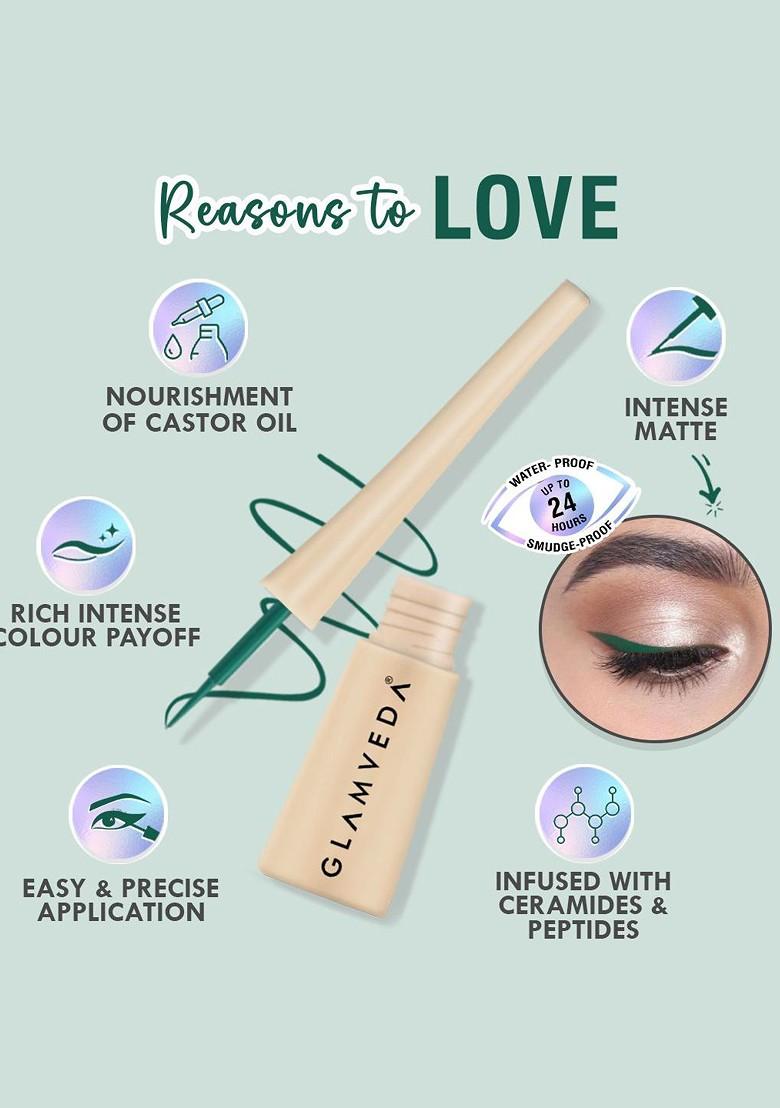 Glamveda Smudge Proof Waterproof Matte Liquid Eyeliner 4 5 Ml Green