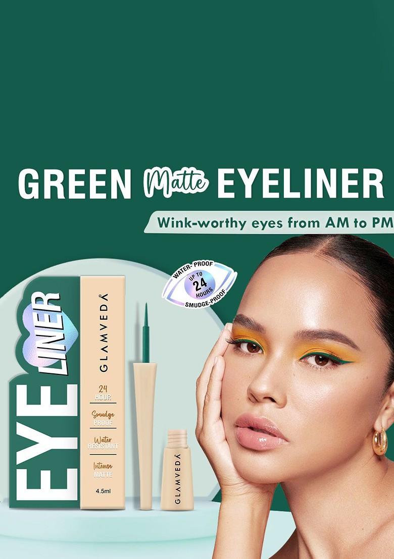 Glamveda Smudge Proof Waterproof Matte Liquid Eyeliner 4 5 Ml Green