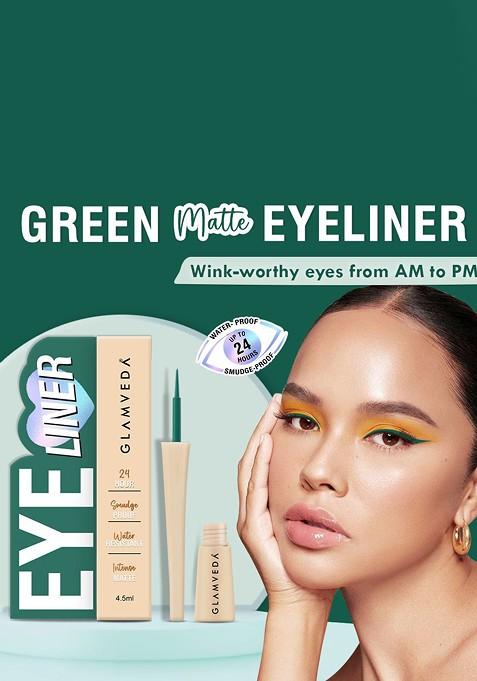 Glamveda Smudge Proof Waterproof Matte Liquid Eyeliner 4 5 Ml Green