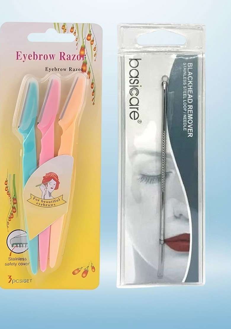 Basicare Set Of 4 Eyebrow Razor Pimple Blackhead Remover Tool - Indya