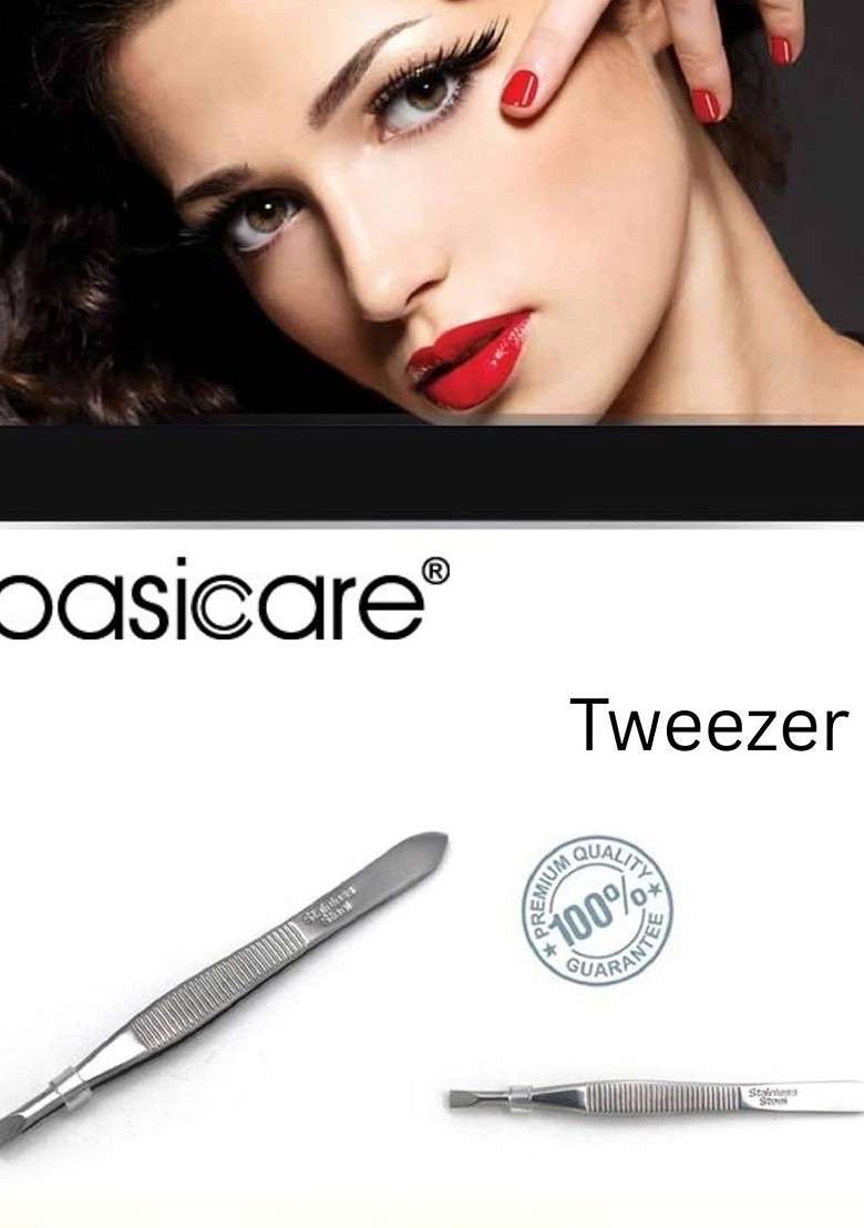 Basicare Set Of 2 Blackhead Remover With Loop Slant Tweezers - Indya