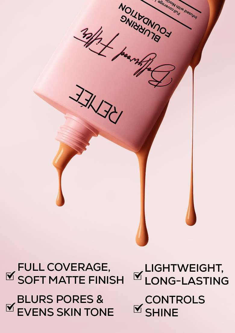 Renee Bollywood Filter Matte Blurring Foundation With Niacinamide 30 Ml Fudge Veil 05 - Indya
