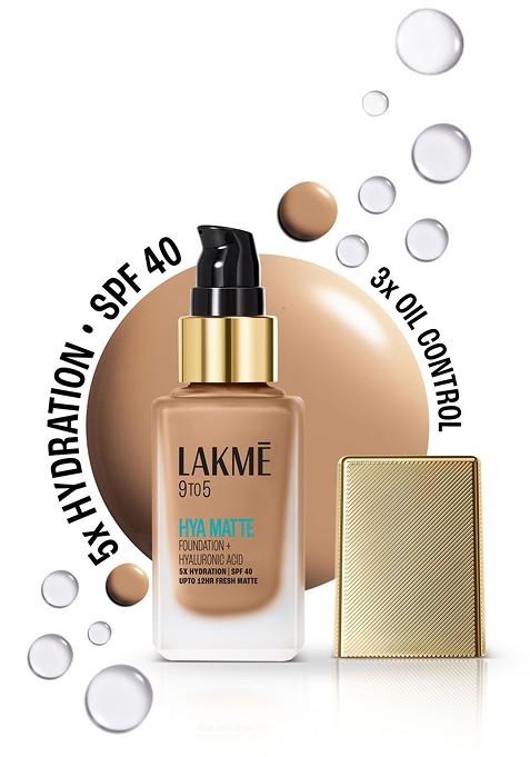 Lakme 9To5 Hya Matte Foundation With Hyaluronic Acid Spf40 25Ml Neutral Almond