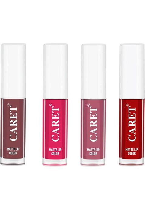Caret Organic Set Of 4 Super Pigmented Liquid Matte Lipsticks 8 Ml 1 2 3