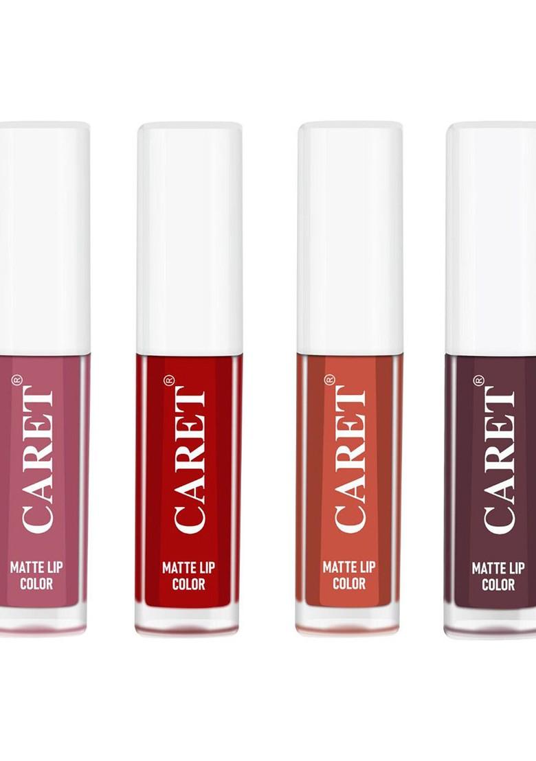 Caret Organic Set Of 4 Super Pigmented Liquid Matte Lipsticks 8 Ml 2 3 6 7