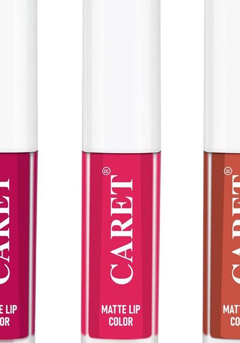 Caret Organic Set Of 3 Super Pigmented Liquid Matte Lipsticks 2 Ml Each 5 4 6