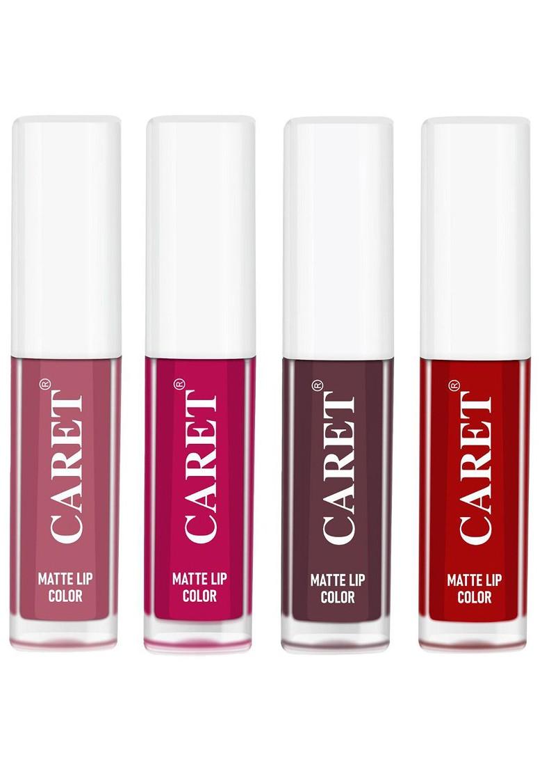 Caret Organic Set Of 4 Super Pigmented Liquid Matte Lipsticks 8 Ml 2 5 7 3