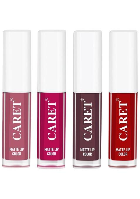 Caret Organic Set Of 4 Super Pigmented Liquid Matte Lipsticks 8 Ml 2 5 7 3