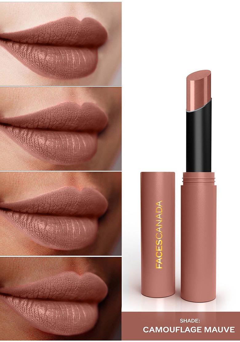 Faces Canada 8Hr Long Stay 3 In 1 Primer Infused Matte Lipstick Camouflage Mauve 07