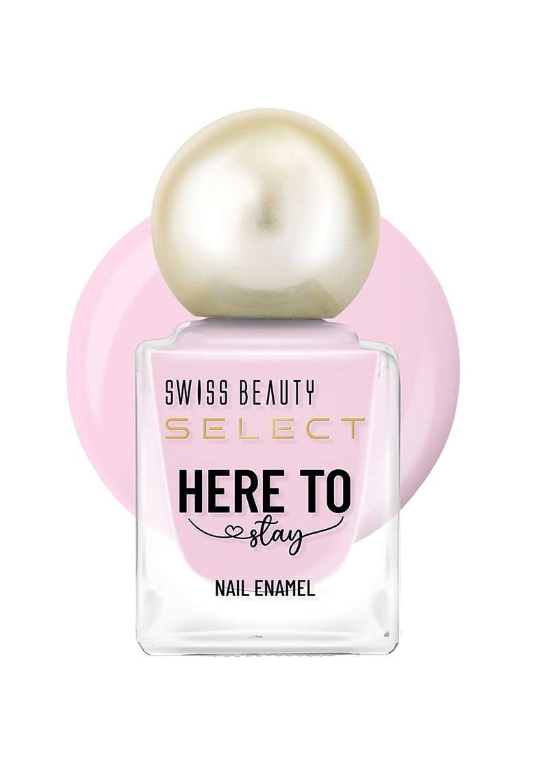Swiss Beauty Here To Stay Waterproof Nail Enamel 12Ml Pink Puff 1 - Indya