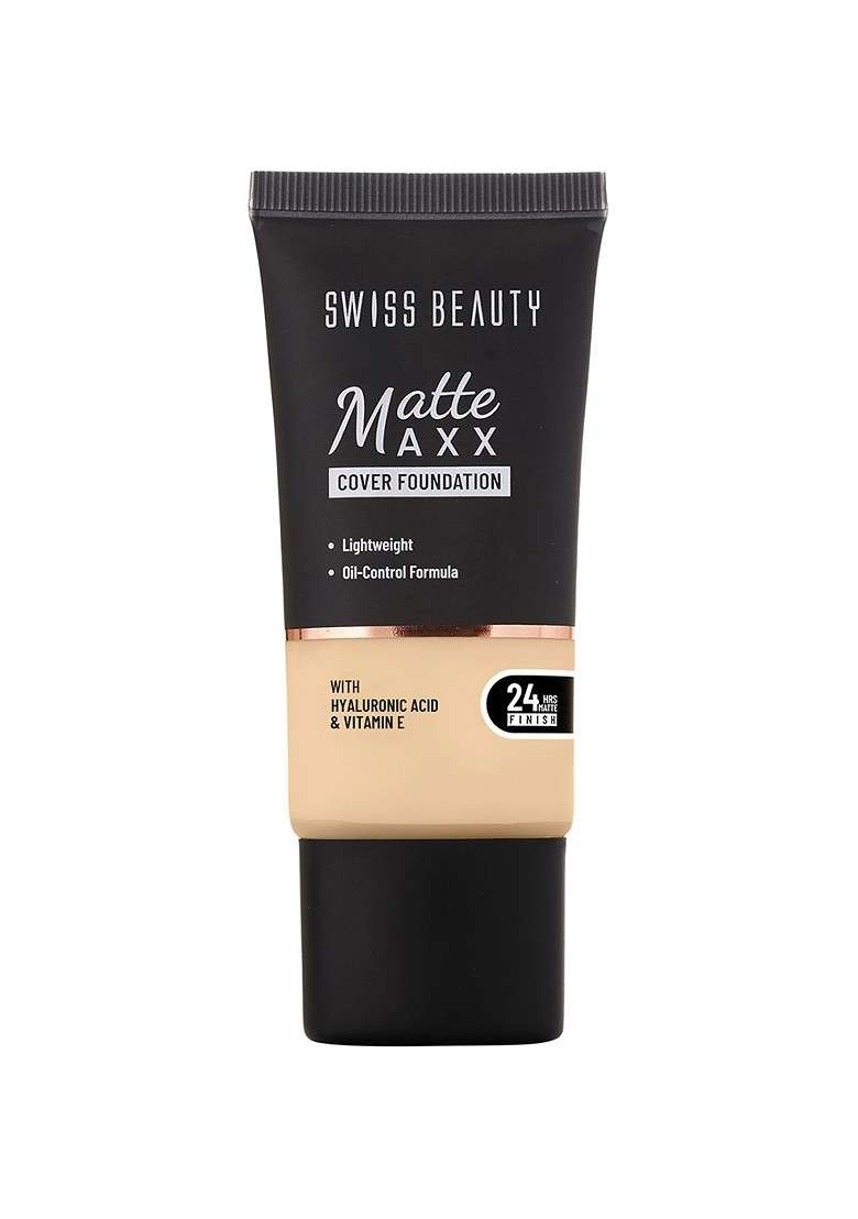 Swiss Beauty Matte Maxx Cover Foundation 30G Light Warm 03 - Indya