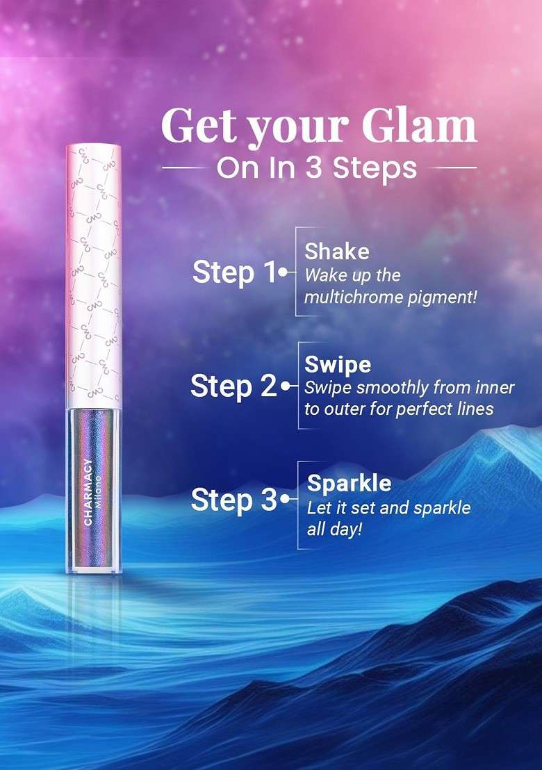 Charmacy Milano Stellar Duo Smudge Proof Chrome Eyeliner 1 5 G Nebula 2 - Indya