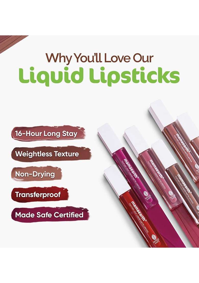 Mamaearth Feather Light Liquid Matte Lipstick 3 5 Ml Nude Punch 02 - Indya