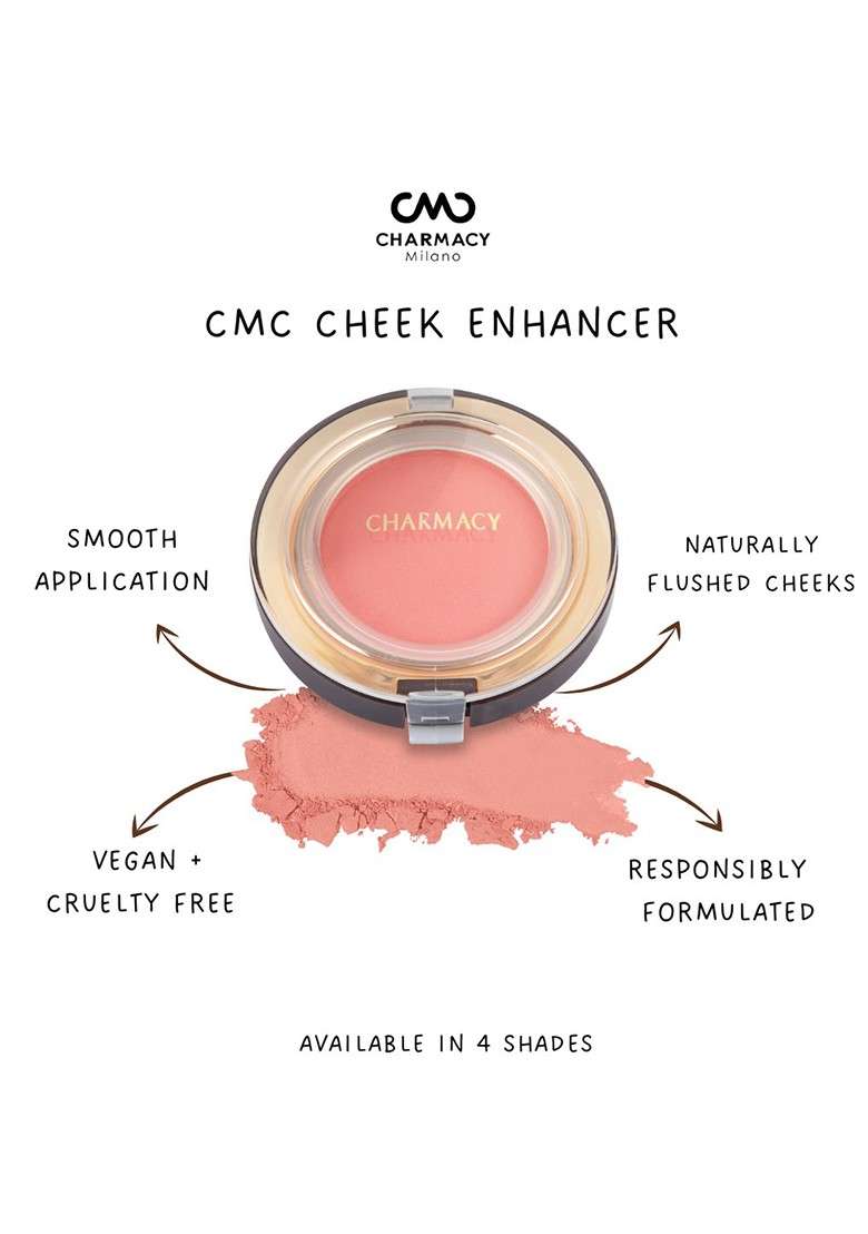 Charmacy Milano Cheek Velvet Soft Vegan Toxin Free Pressed Powder Enhancer 4G Pink 01 - Indya