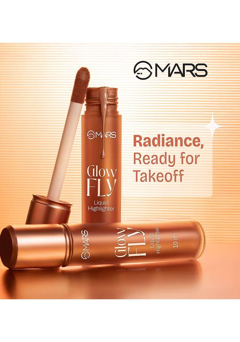 Mars Glow Fly Liquid Highlighter With Sunflower Seed Oil 10 Ml Winged Rose - Indya