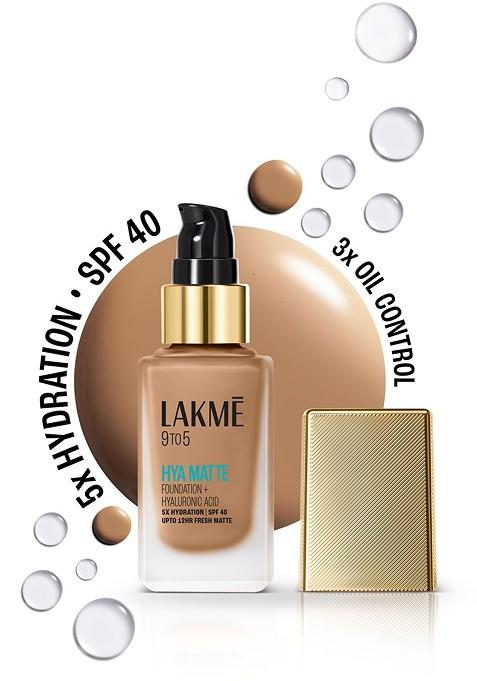 Lakme 9To5 Hya Matte Foundation With Hyaluronic Acid Spf40 25Ml Cool Tan C280
