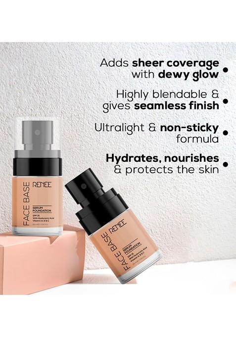 Renee Face Base Non Sticky Serum Foundation With Spf 15 Protection 20Ml Posh 08