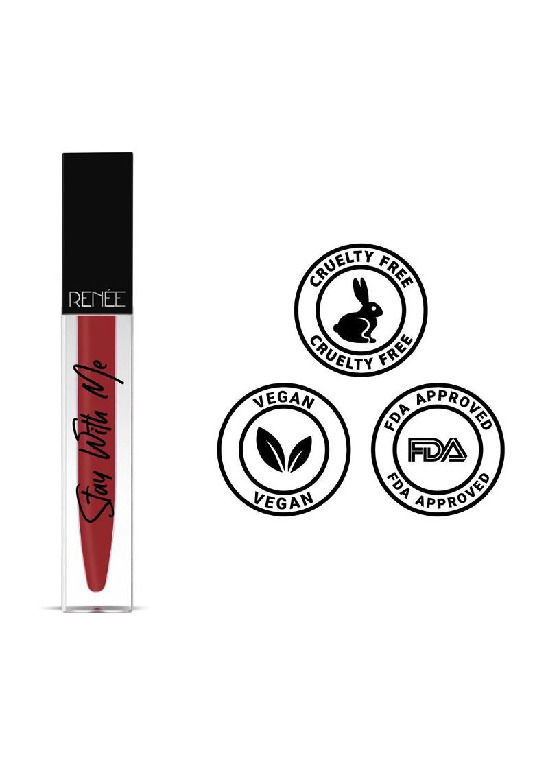 Renee Stay With Me Matte Vegan Lip Color Vitamin E Shea Butter 5Ml Mad For Maroon