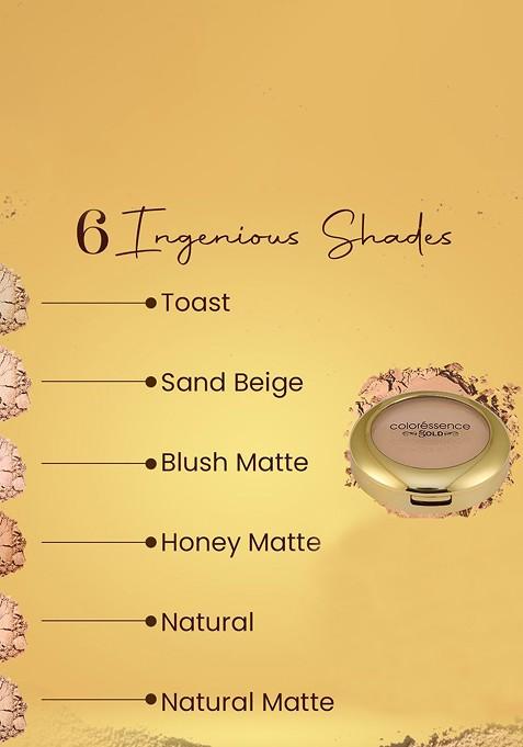 Coloressence Gold Glitterati Compact Powder 10Gm Honey Matte Gmp 04