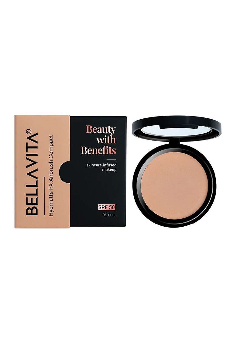 Bella Vita Organic Hydmatte Fx Airbrush Compact With Vitamin E 10 Gm Warm Nude 03 - Indya