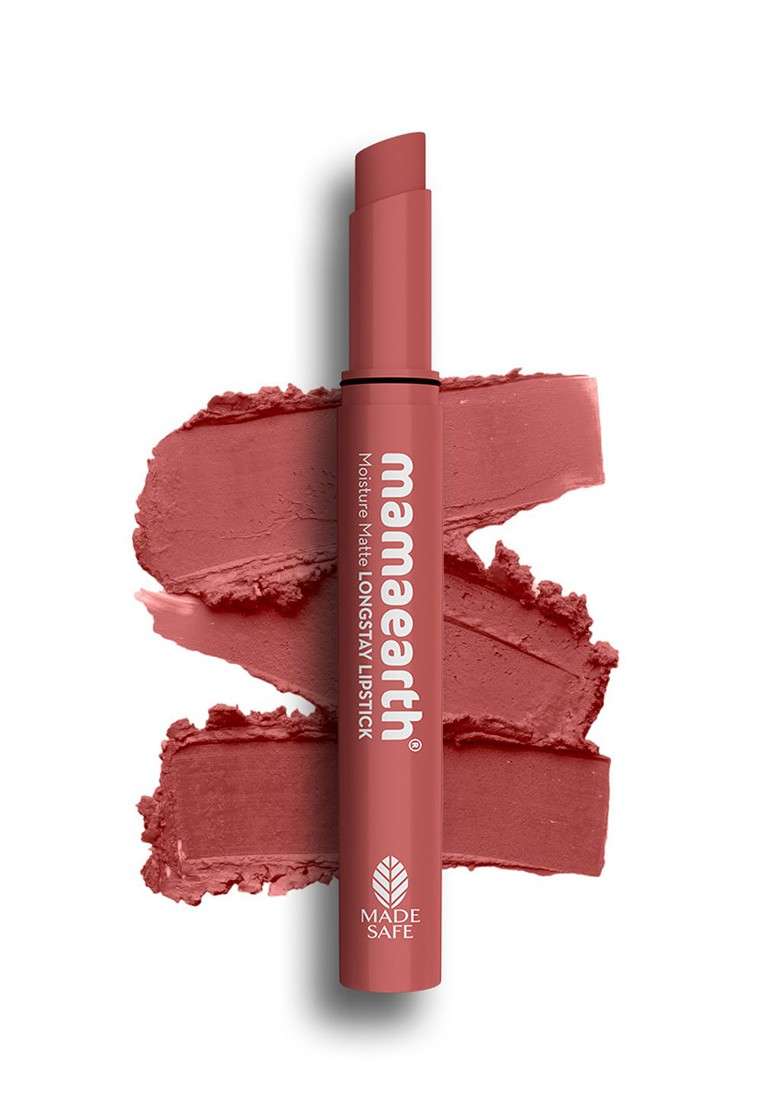 Mamaearth Moisture Matte Longstay Lipstick With Avocado Oil Vitamin E Carnation Nude 01 - Indya