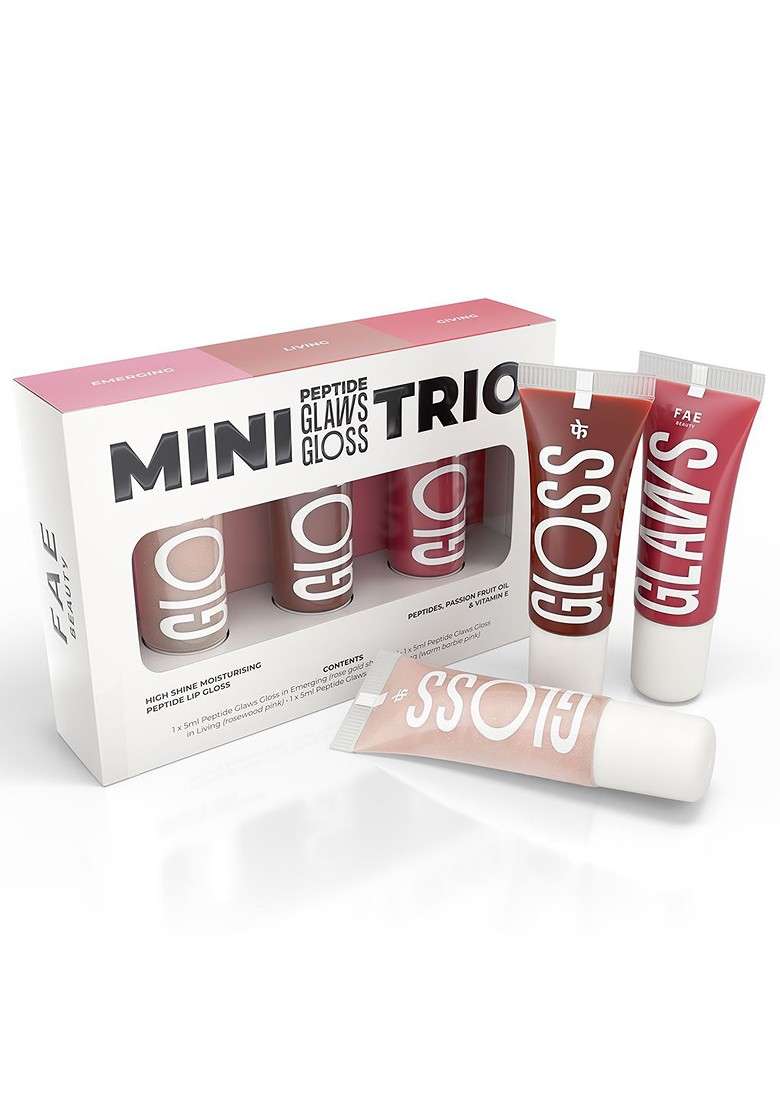 Fae Beauty Set Of 3 Mini Peptide Non Sticky Lip Gloss Trio 5 Ml Emerging Living Giving - Indya