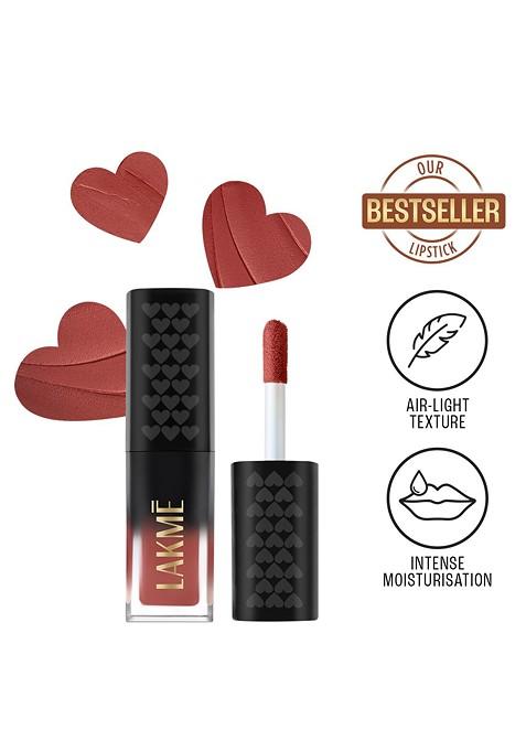 Lakme Xtraordin Airy Lip Mousse Mini With Velvet Matte Finish 1 8G Chocolate Temptation