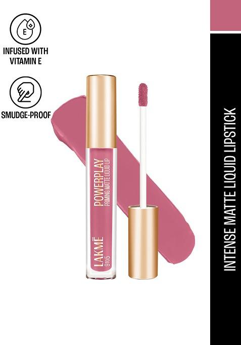 Lakme 9To5 Powerplay Priming Matte Liquid Lip Color With Vit E 4 2Ml Everyday Pink Mp1