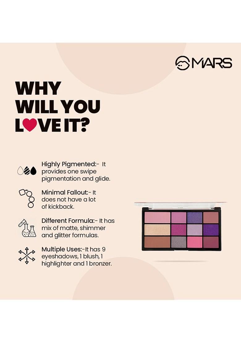 Mars Set Of 2 Eyeshadow Highlighter Blusher Bronzer Makeup 01 02