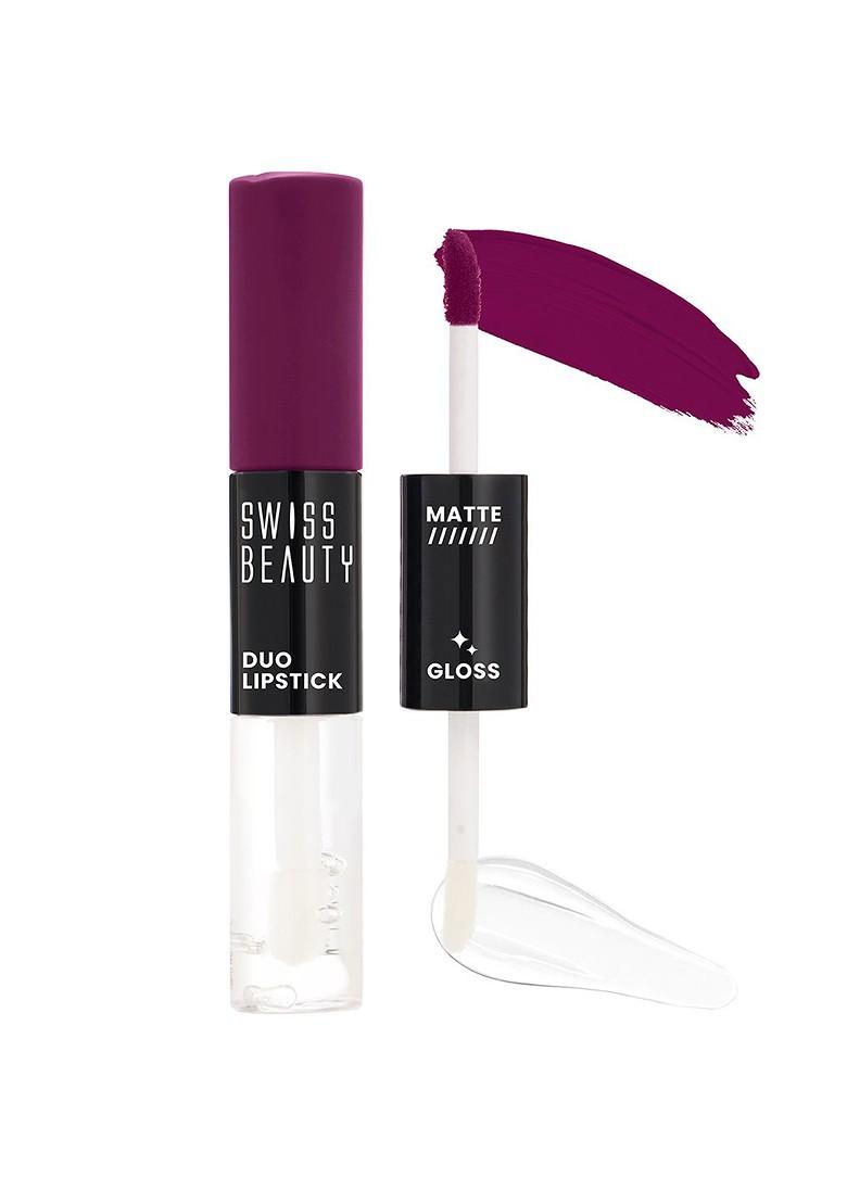 Swiss Beauty Long Lasting Transfer Proof Duo Lipstick 10 Ml Moody Plum
