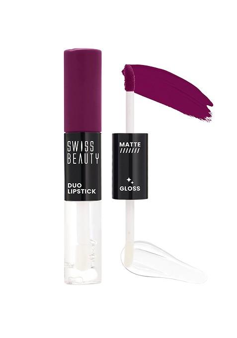 Swiss Beauty Long Lasting Transfer Proof Duo Lipstick 10 Ml Moody Plum