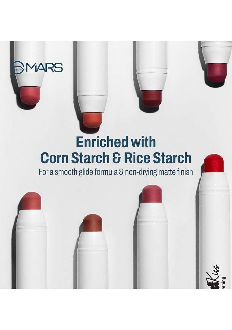 Mars Cloud Kiss Soft Matte Long Lasting Lip Crayon With Rice Starch Crimson Drift 18 - Indya