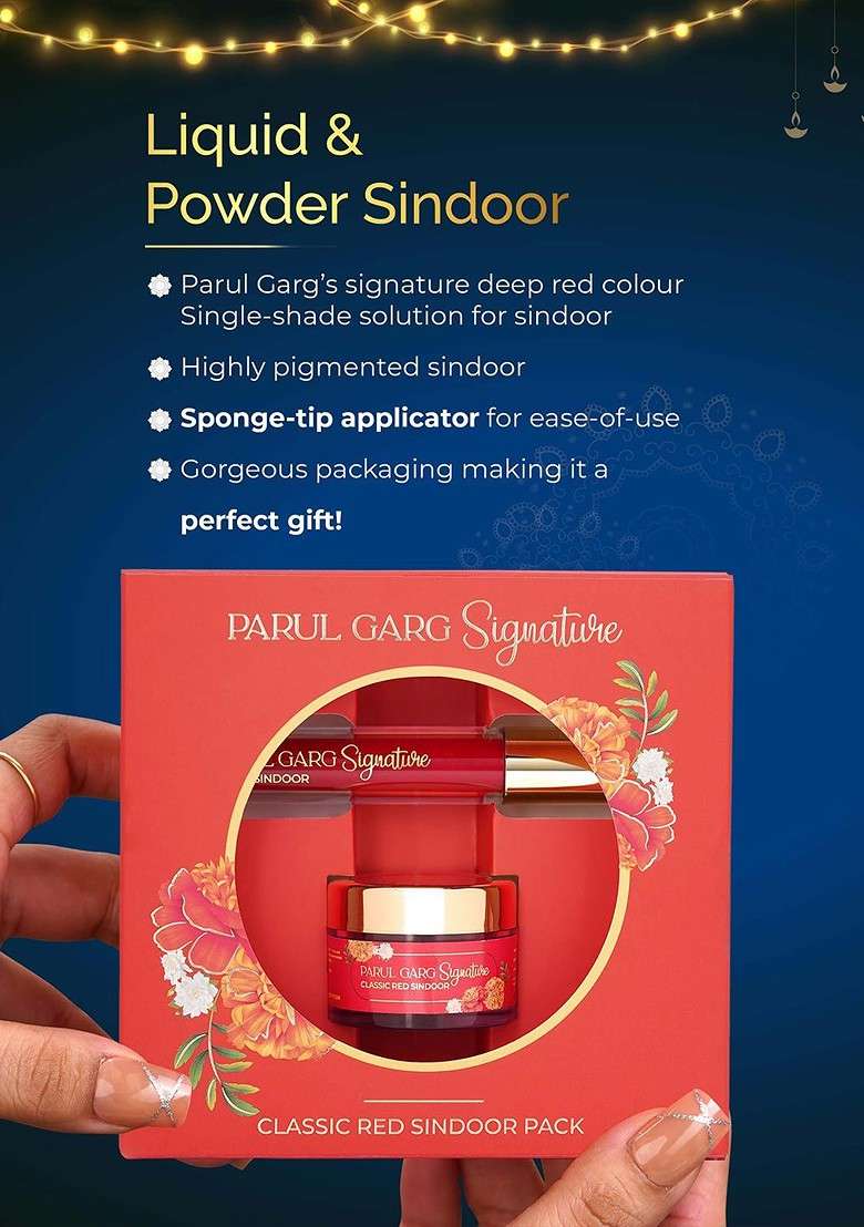 Parul Garg Beauty Signature Sindoor Pack Liquid Powder Intense Deep Maroon Red - Indya