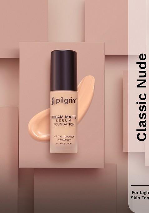 Pilgrim Dream Matte Serum Liquid Foundation 30Ml Classic Nude 123