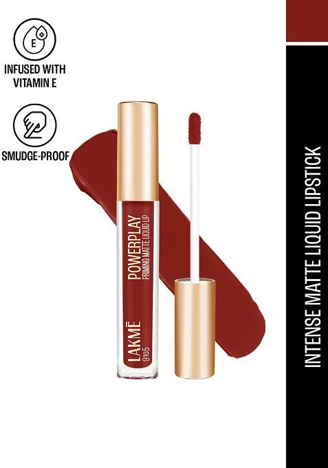 Lakme 9To5 Powerplay Priming Matte Liquid Lip Color With Vit E 4 2Ml Brick Nude Mb4