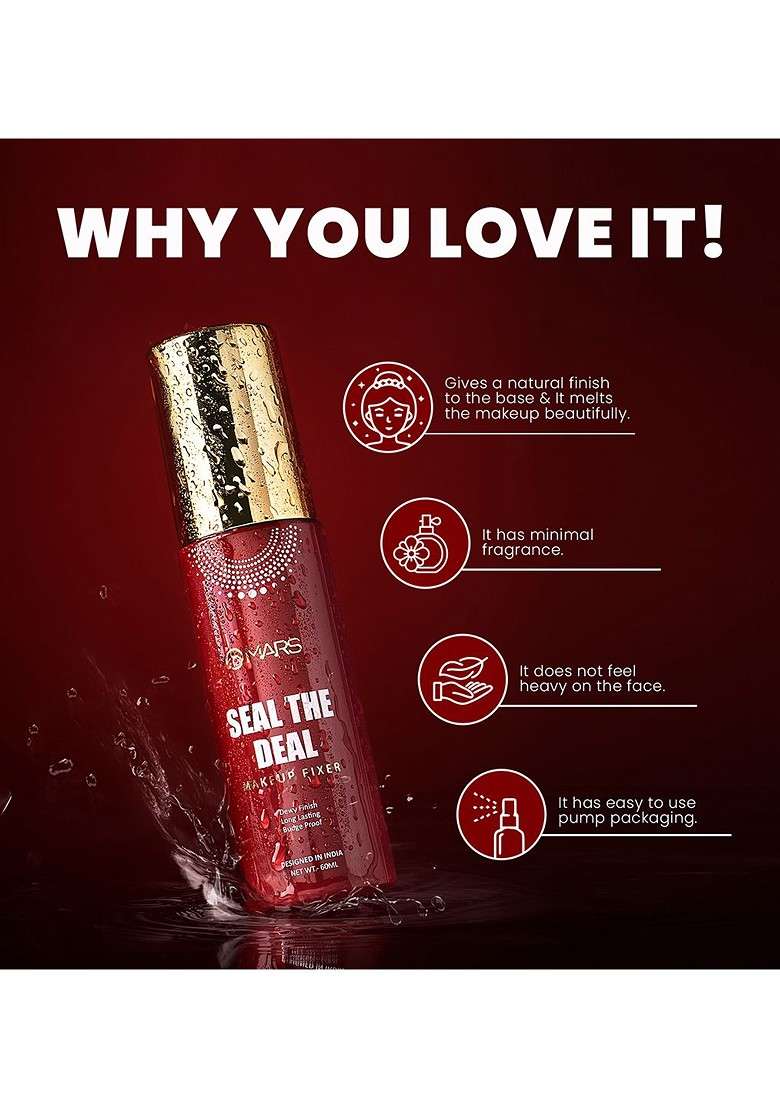 Mars Seal The Deal Long Lasting Budge Proof Oil Free Makeup Fixer 60Ml - Indya