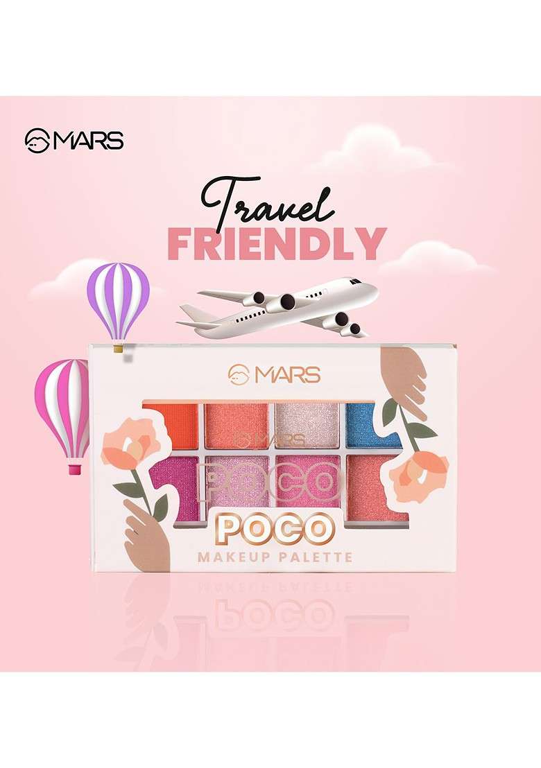 Mars Poco Face Makeup Eyeshadow With Highlighter Blusher And Compact 20G Core 03 - Indya