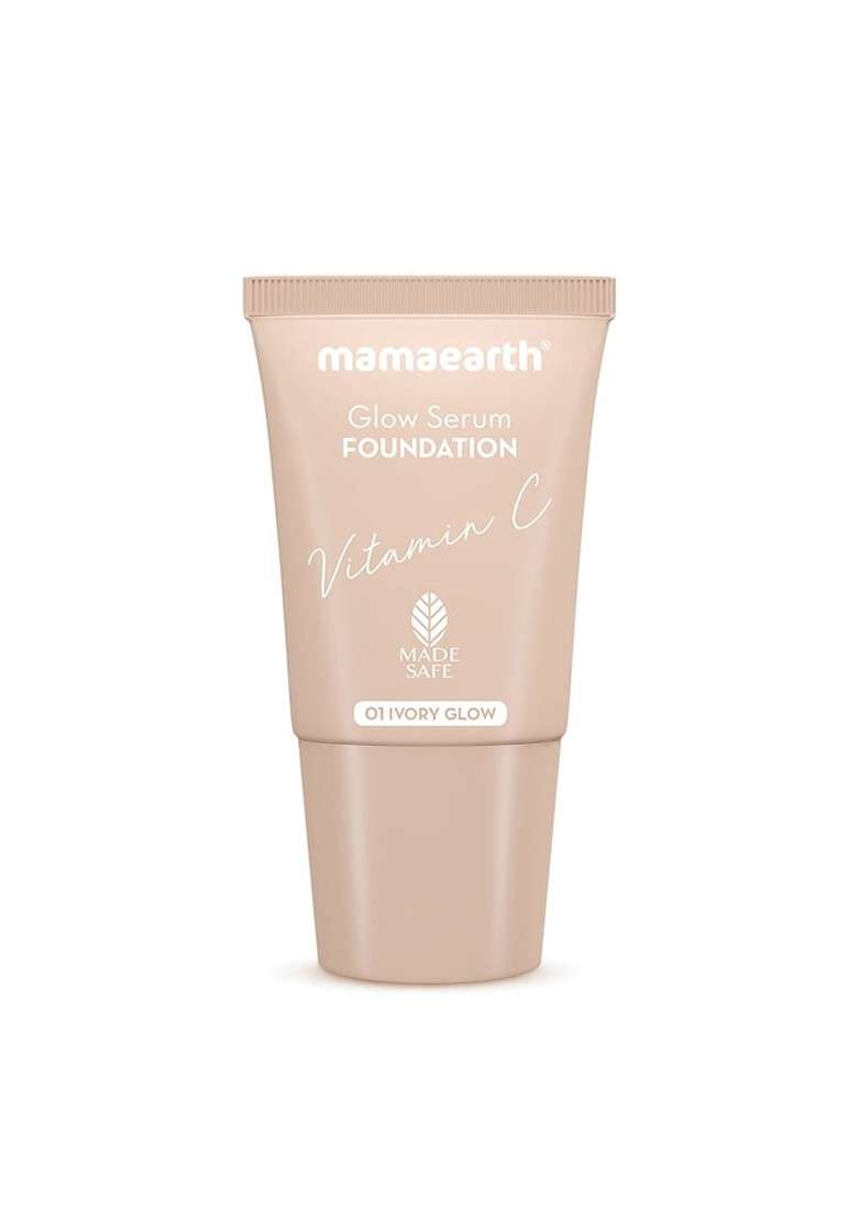 Mamaearth Glow Serum Mini Foundation With Vitamin C Turmeric 18Ml Ivory 01 - Indya