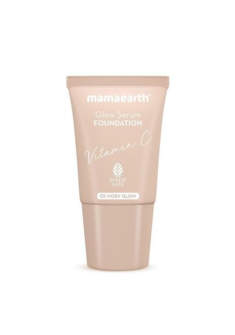 Mamaearth Glow Serum Mini Foundation With Vitamin C Turmeric 18Ml Ivory 01