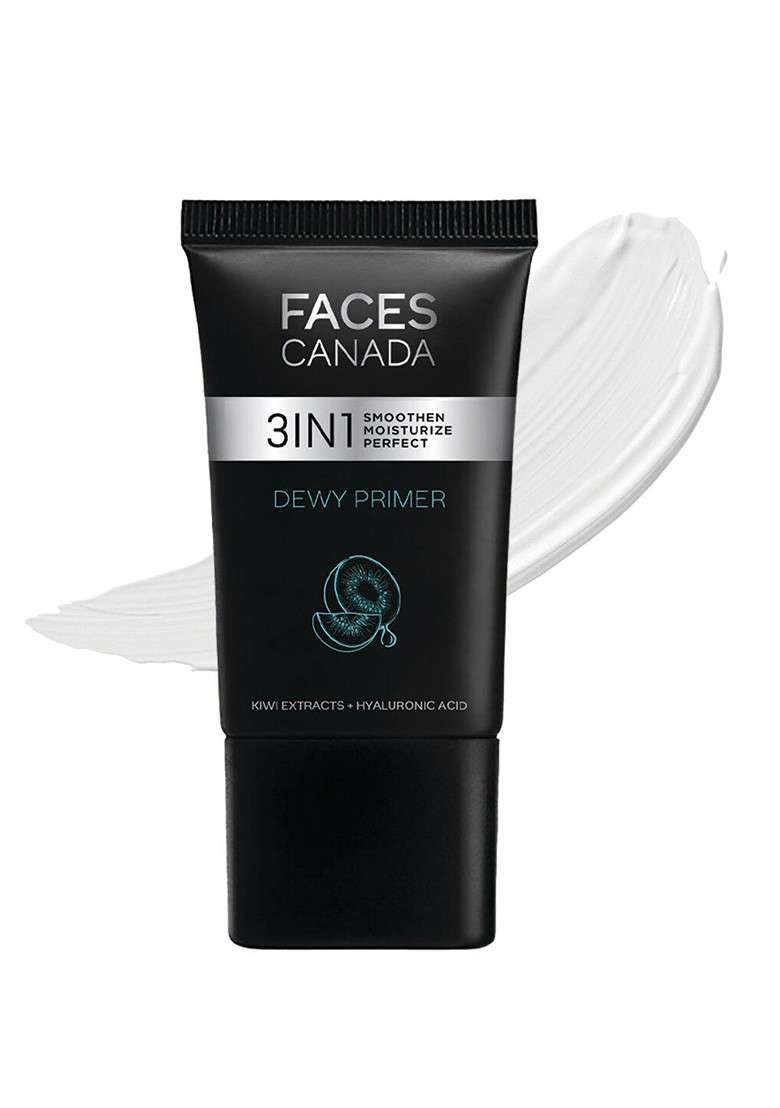 Faces Canada 3 In 1 Smoothen Moisture Perfect Dewy Primer With Hyaluronic Acid 30Gm - Indya